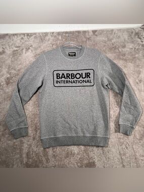 Barbour International Large Logo Sweatshirt Grey Men’s Size Small